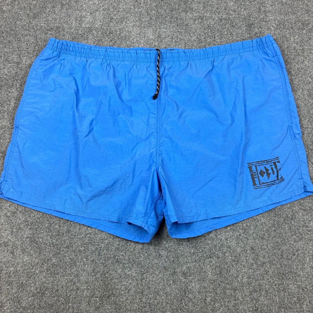 Vintage Hobie Mens Blue Nylon Swim Trunks Board Shorts Mesh Lined Size 4XL